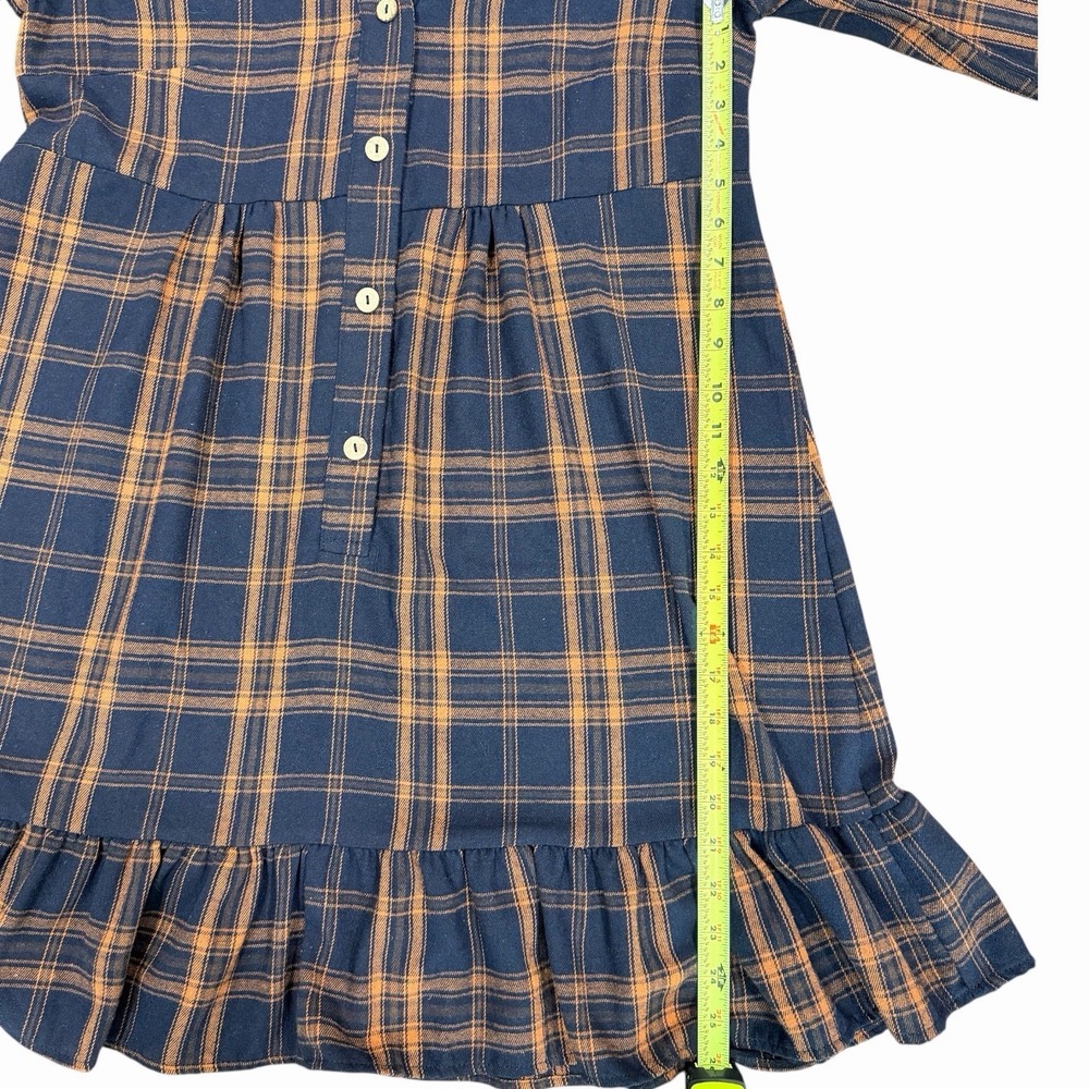 Cupshe Women's Long Sleeve Mini Plaid Black Brown V-neck Dress‎ - Size M - Picture 9 of 11